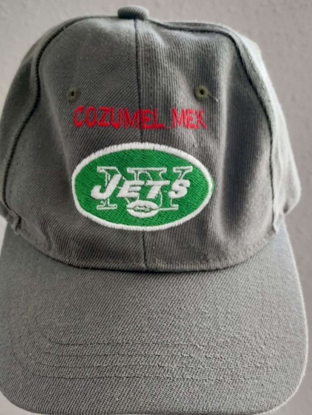 New York Jets NFL Hat Cap Football 2016 Cozumel Mexico Fan Cruise Olive Green